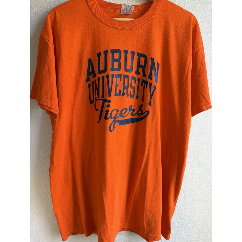 Russell Athletic Auburn University Tigers T-Shirt Size Large Orange Blue